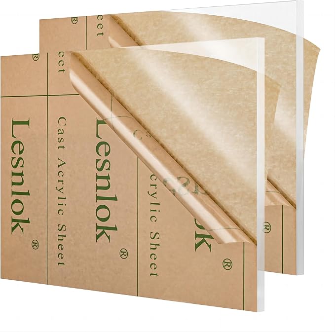 Lesnlok 30 x 30 Acrylic Sheet 1/8 Thick 3mm 2 Pieces Plexiglass Sheet, by Lesnlok