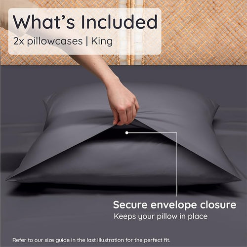 Bambaw 100% Viscose Derived from Bamboo Pillowcases King Size – Set of 2 King - Image 2