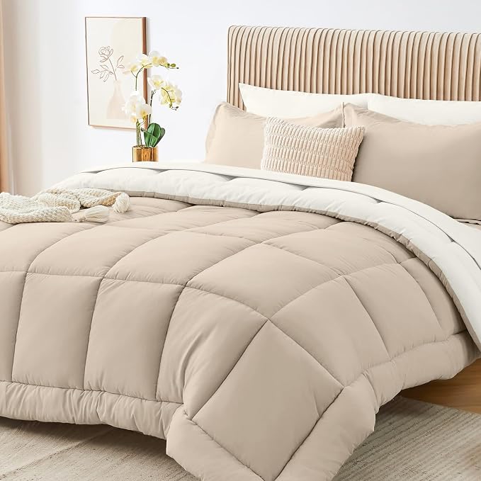 Sasttie King Size Comforter Set, 7 Pieces Reversible Bed in a Bag King by SASTTIE