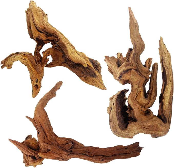 3 Pcs Natural Driftwood for Aquarium, Aquarium Driftwood Freshwater 8-10 Inch by GDMYST