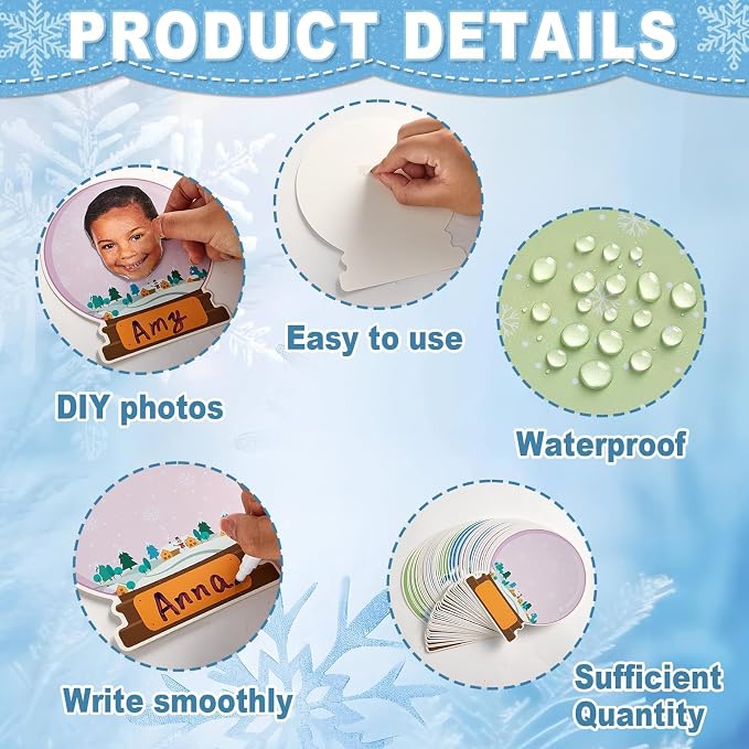 60pcs Winter Theme DIY Cutouts Snow Globe Bulletin Board Decoration Set - Image 3