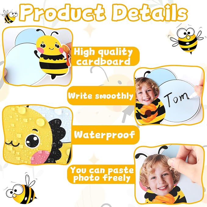 gisgfim 80Pcs Bee Cutouts Summer Honey Bee Decorations Bulletin Board Summer - Image 3