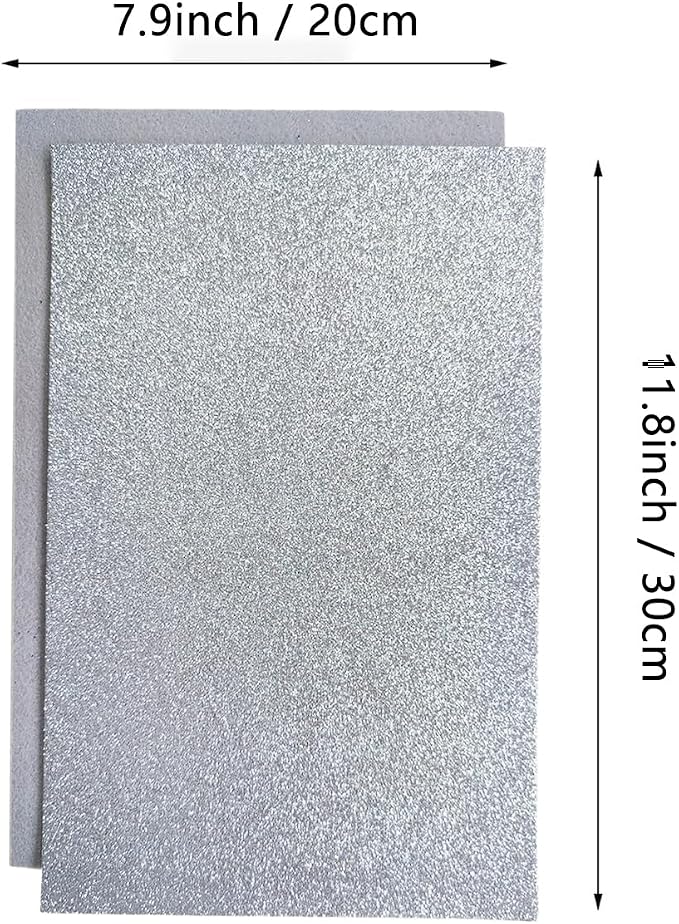 Jtnohx Glitter Felt Fabric, 8 x12 inches Felt Square Glitter - Image 5