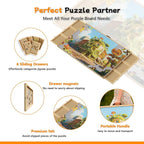 1500-Piece 34"x25.5" Wooden Rotating Puzzle Board - Image 3