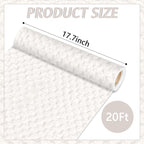 Qyeahkj White Woven Bulletin Board Paper Roll Rustic Bulletin Board Background - Image 2
