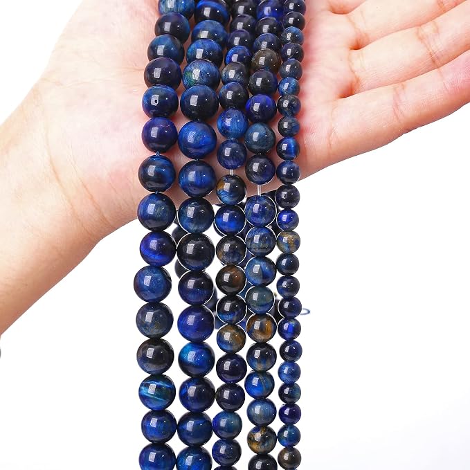 Lapis Lazuli Blue Tiger Eye Beads Natural Stone Round Loose Beads Energy - Image 5