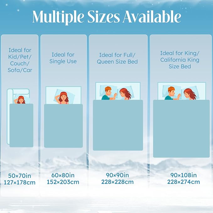 OIGAE Cooling Blanket for Hot Sleepers – Thin Summer Cooling Blanket Queen Size - Image 2