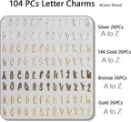 stino 200Pcs A-Z Metal Letter Charms - Image 2