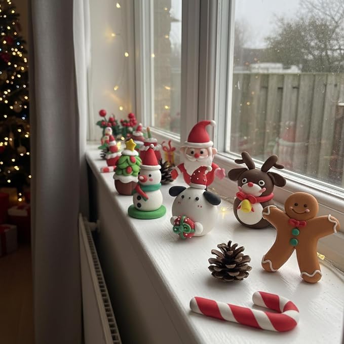 Air Dry Clay for Kids, 4 Christmas Mini Modeling Clay Sets, DIY Snowman Model - Image 9