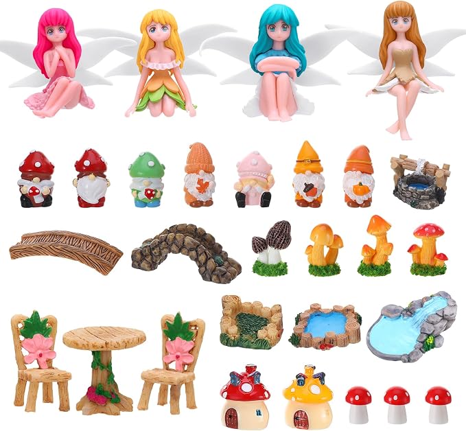 29Pcs Fairy Garden Accessories, Miniature Garden Ornaments Landscape by GGSTDDUP