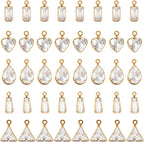 stino Tiny Crystal Clear Cubic Zirconia Charms Set, 40 Pieces | Mixed Shapes by stino