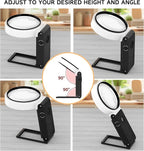 50X Magnifying Glass with Light and Stand, Foldable Handheld Magnifying Glass - Image 3