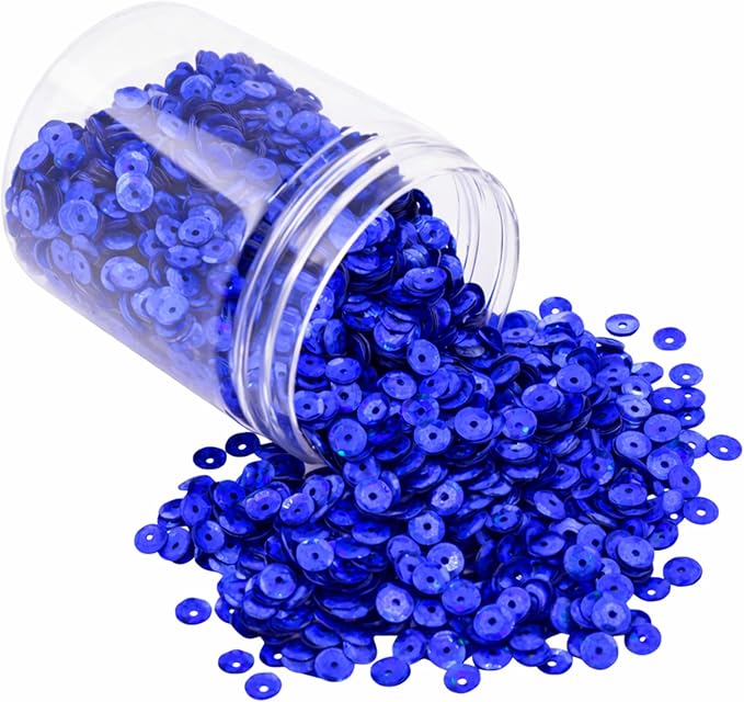 Mandala Crafts 6mm Cup Holographic Royal Blue Sequins by MandalaCrafts