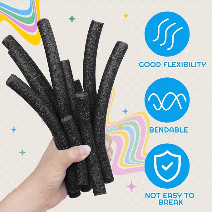 Frienda 1 Inch x 40 Ft Black Foam Noodles - Image 2