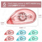 Secopad 1.5X Longer Scrapbook Tape, 6 Pack Double Sided Tape Roller - Image 5