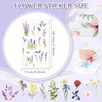 160Pcs Natural Flower Stickers for Scrapbooking, Self-Adhesive Transparent - Image 2