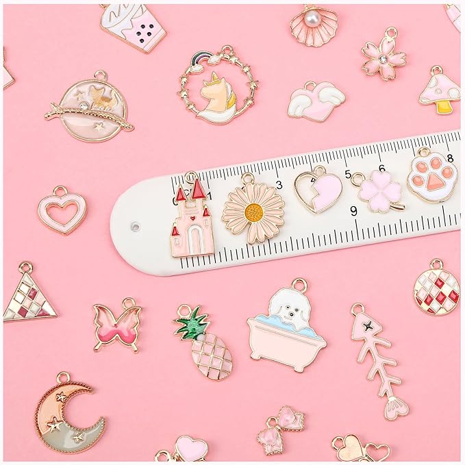 MARFOREVER 120 Pcs Pink Charms - Image 2