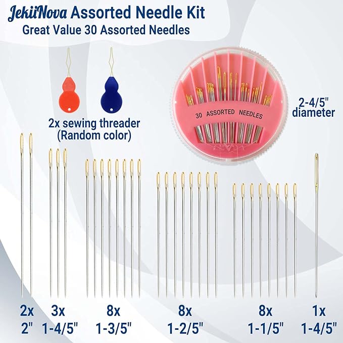 Premium Hand Sewing Needles, 6 Sizes Assorted Sewing Needles - Image 6
