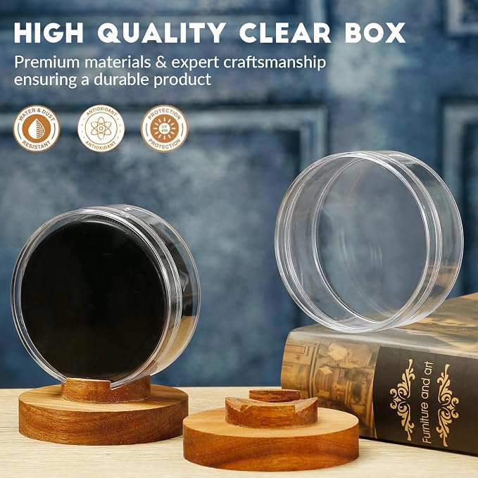 JupDec Hockey Puck Display Case Acrylic Clear Holder - Image 2