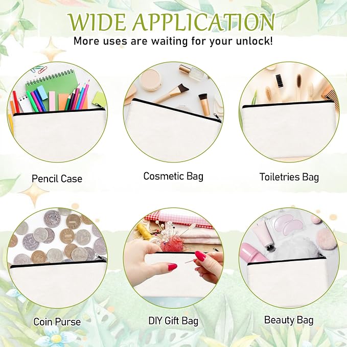 Legigo Blank Canvas Bag Zipper Pouch Makeup Bags Bulk - Image 5