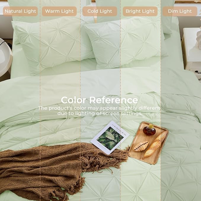 Sasttie Twin XL Comforter Set, 5-Piece Bed in a Bag, Pintuck Bedding Sets - Image 8