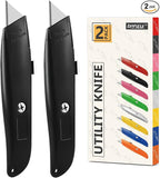 DIYSELF 2Pack Utility Knife Box Cutter Retractable Blade Heavy Duty PVC Pipe by DIYSELF