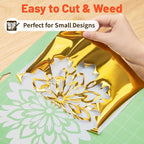 TECKWRAP Heat Transfer Vinyl for T-Shirts, Metallic Gold | Easy Weed HTV Vinyl - Image 3