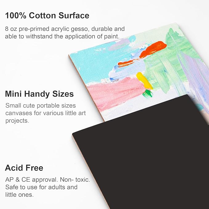 AUREUO Mini Magnetic Canvas Panel 3x3 Inch / 24 Pack - Image 4