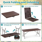 SUPER DEAL 6FT Folding Table for Indoor Outdoor, Portable Heavy Duty - Image 5