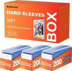 100 Card Sleeves Hard Plastic, Arjiekwei 3"X 4" Baseball Cards Protectors by Arjiekwei