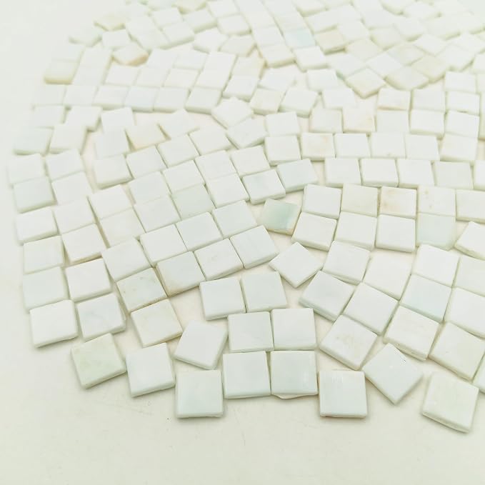 1.1 LB Ice Jade Mosaic Tiles, 0.59“ Square Glass Mosaic Pieces - Image 4