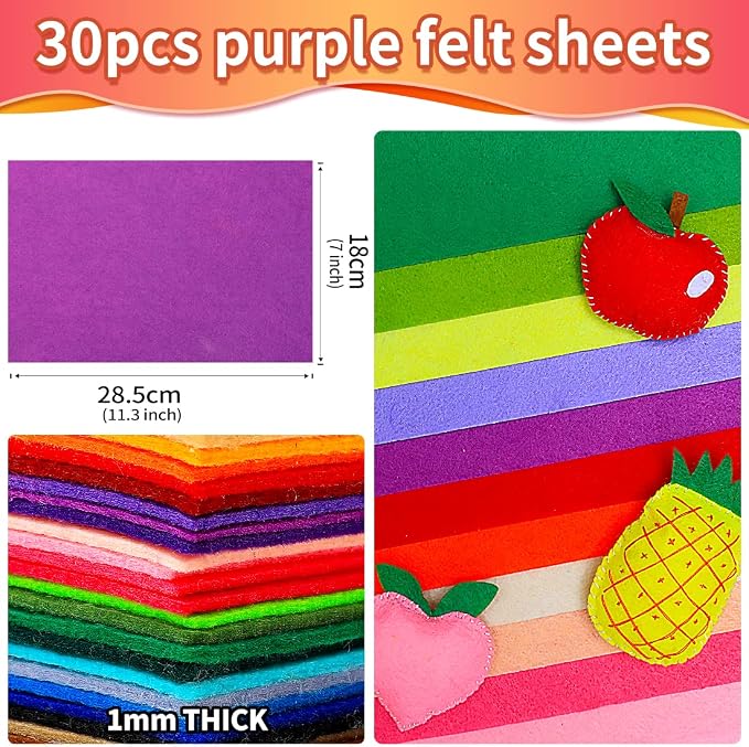 IOOLEEM Purple Felt Sheets - Image 2