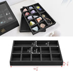 MOOCA Tempered Glass Jewelry Box Organizer, Two-Layer Jewelry Display Case - Image 3
