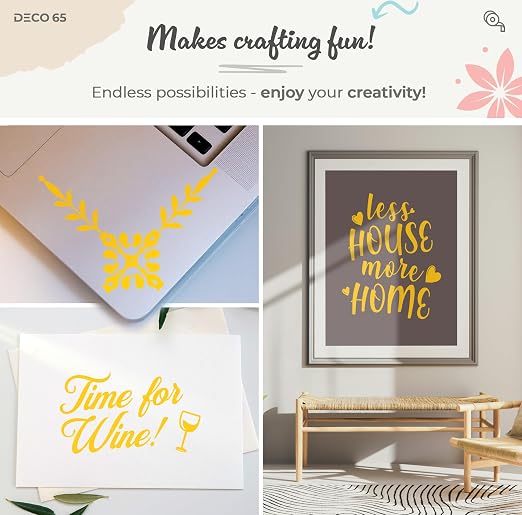 VViViD DECO65 Suede Yellow Permanent Adhesive Craft Vinyl - Image 3