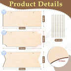 30 PCS Unfinished Wood Crafts Blanks Rectangle Hanging Wood Sign Plaque Wooden - Image 2