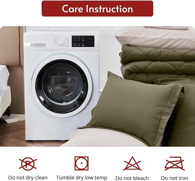 MUXHOMO 7 Pieces Full Comforter Set, Reversible Bed in a Bag Full Size - Image 9