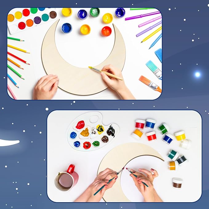 12 Pack 12 Inch Wooden Moon Cutout - Image 3