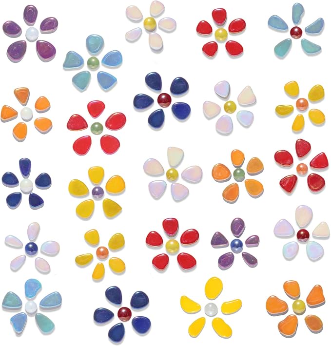 1.1 LB Ceramic Mosaic Tiles for Crafts Bulk, Mosaic Making Supplies, Iridescent - Image 2