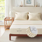 Zzlpp King Comforter Set 7 Pieces, Cream Tufted Bed in a Bag - Image 6