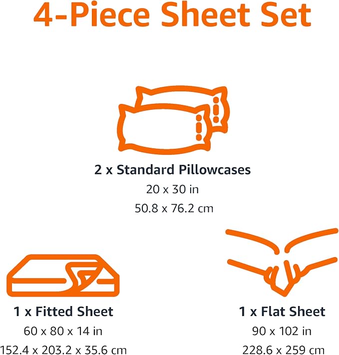 Amazon Basics Kid's Soft Easy-Wash Microfiber 4-Piece Sheet Set - Image 5