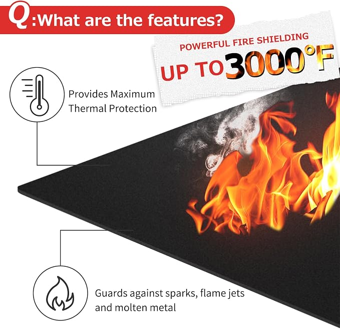 Matace Welding Blanket Fireproof 6x8 Feet Carbon Felt Soldering Mat & Pad - Image 2