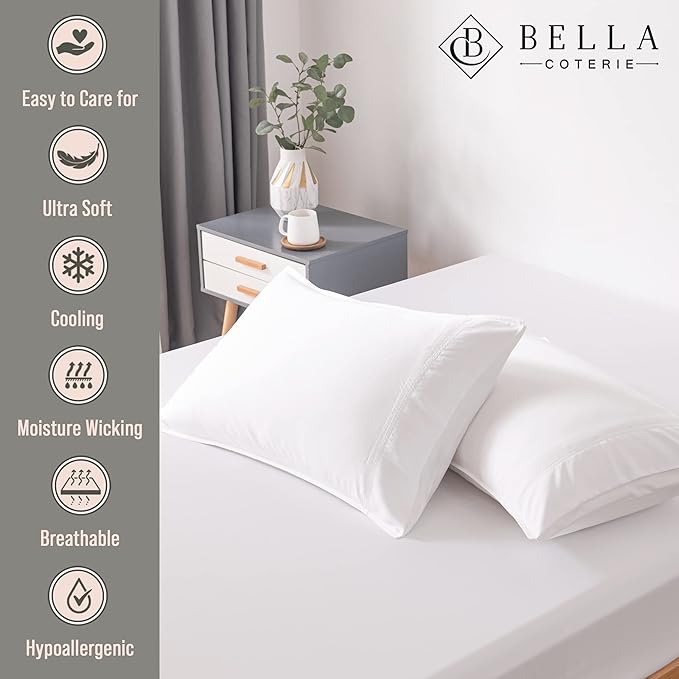 Bella Coterie | Luxury Bamboo Viscose King Size Pillowcase Set | 100% - Image 2
