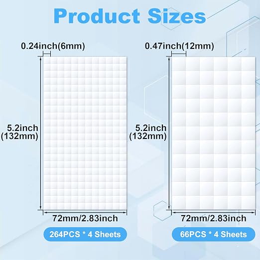 Joez Wonderful 8 Sheets Foam Adhesive Squares, Precut Squares Strips Foam Tape - Image 2