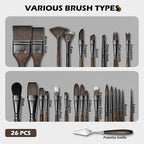 Fuumuui 26pcs Professional Paint Brush Set - Image 6