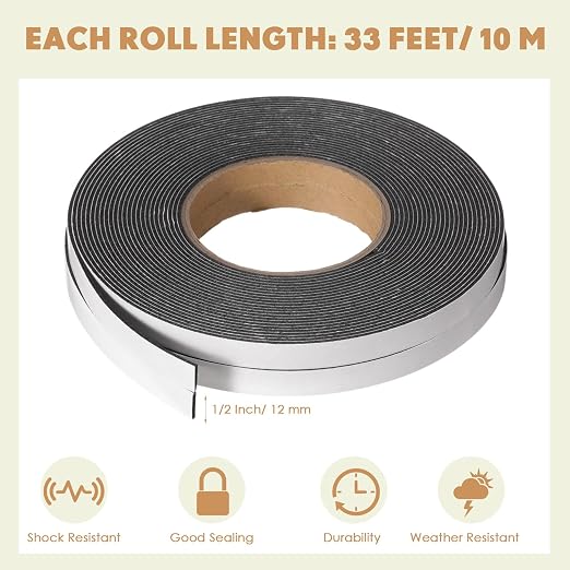 Tatuo 2 Rolls Double Sided Foam Tape PE Foam Tape Sponge Soft Mounting Adhesive - Image 3