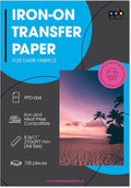 PPD 100 Sheets 8.5x11" Iron-on Heat Transfer Paper Dark Fabrics Inkjet | by PhotoPaperDirect