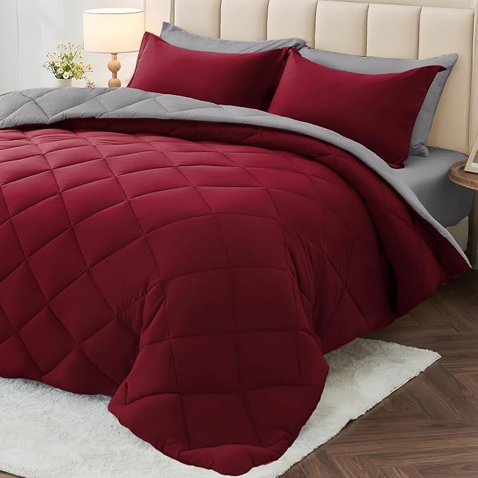 MUXHOMO 7 Pieces Full Comforter Set, Reversible Bed in a Bag Full Size by MUXHOMO