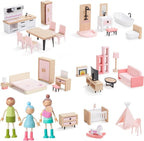 Giant bean 36pcs Wooden Dollhouse Furniture Set by GIANTBEAN
