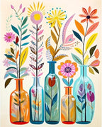 Stamped Cross Stitch Kits for Adults Beginner, Flower Counted Cross Stitch Kits by Unknown