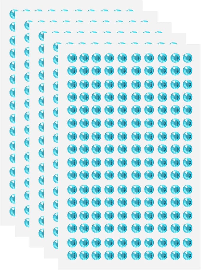 HARFINGTON 5 Sheet/800pcs Rhinestone Adhesive Stickers Self Adhesive Acrylic by HARFINGTON